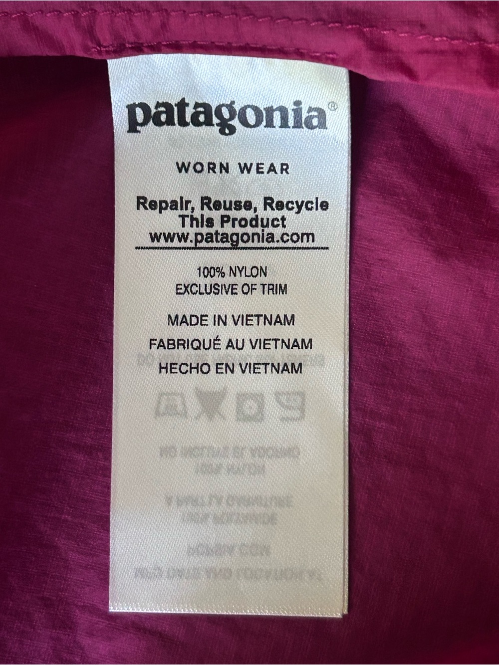 Patagonia Women's Houdini Jacket Nylon Water Repellent Pink Size Small Packable - Picture 9 of 10